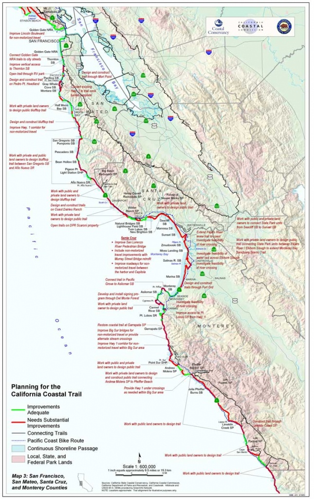 California Coastal Trail - Pacific Coast Bike Route Map California