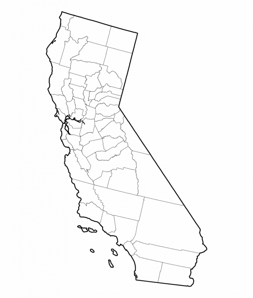 California Counties Outline Map - California Outline Map Free Png - California Outline Map Printable