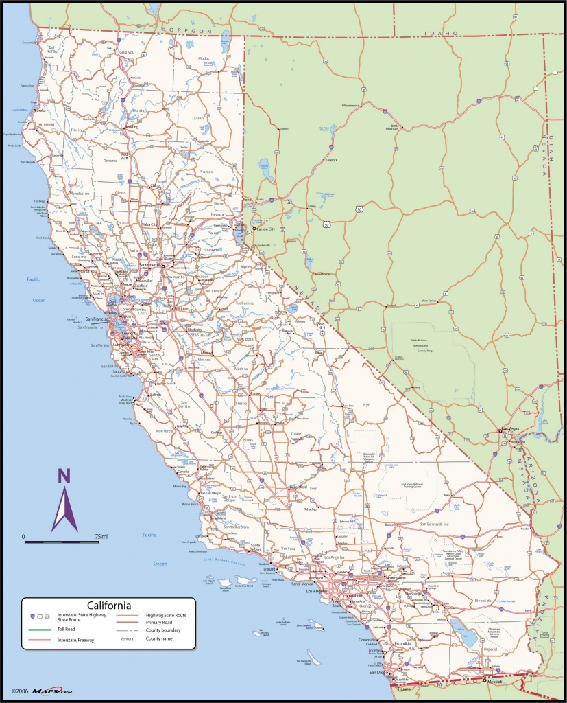California County Wall Map - Maps - California County Map