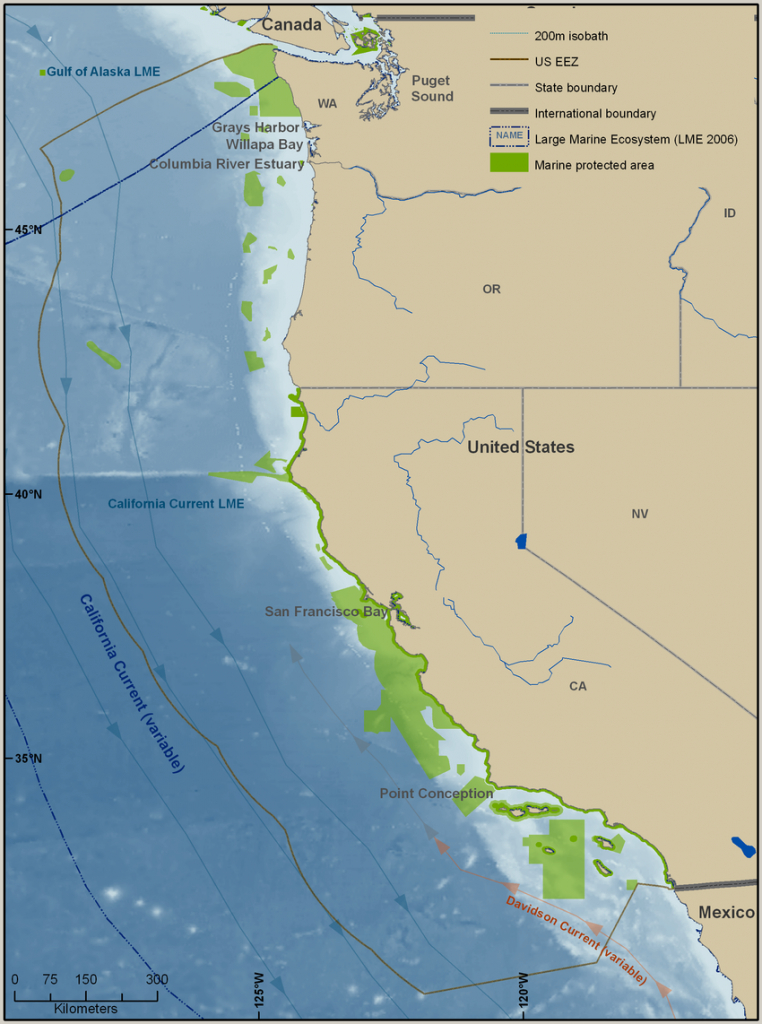 California Current Large Marine Ecosystem (Cclme). Map Also Shows - California Marine Protected Areas Map