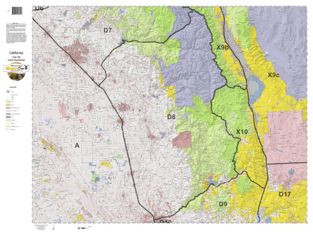 California Deer Hunting Zone D8 Map - Huntdata Llc - Avenza Maps - California Hunting Zone Map