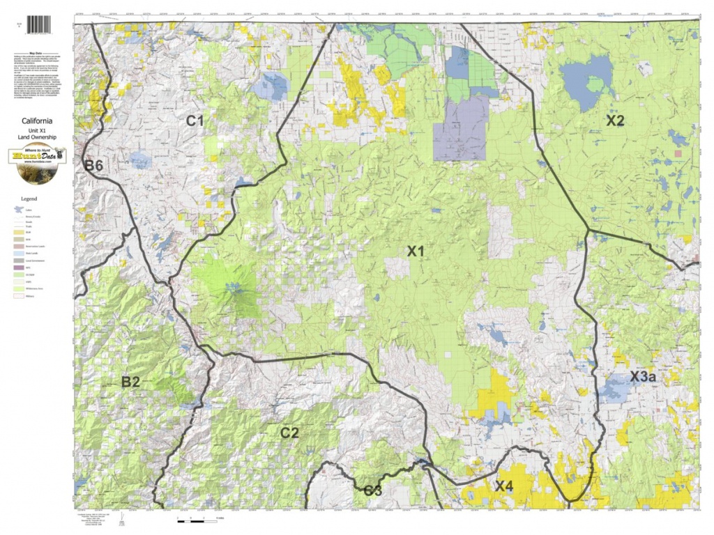 California Deer Hunting Zone X1 Map - Huntdata Llc - Avenza Maps - California Deer Zone Map