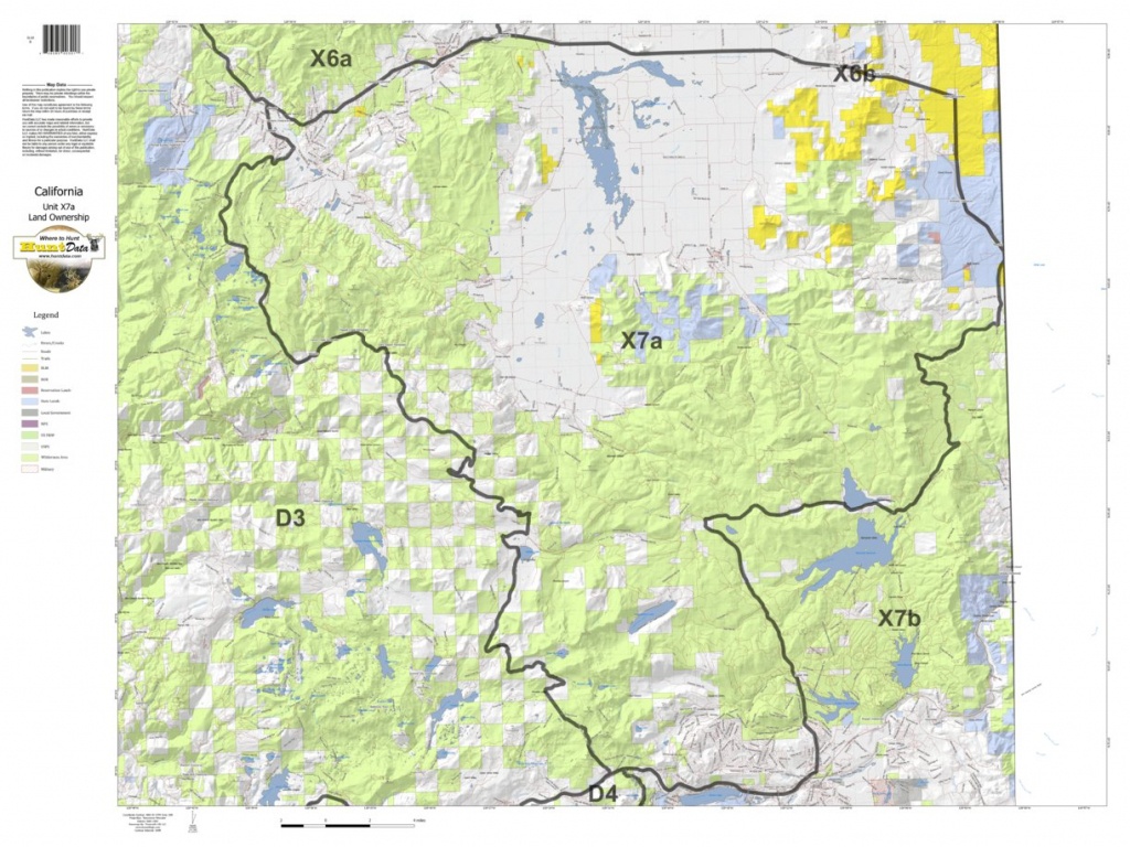 California Deer Hunting Zone X7A Map - Huntdata Llc - Avenza Maps - California Hunting Map