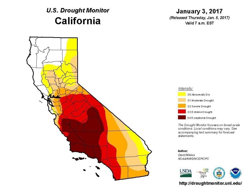 California Drought Map June 2017 – Map Of Usa District - California Drought Map 2017