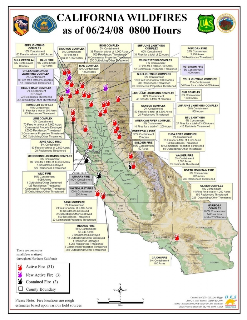 Where Are The Fires In California Right Now Map - Printable Maps