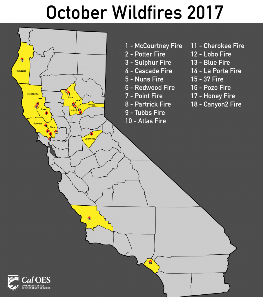 California Fires: Map Shows The Extent Of Blazes Ravaging State&amp;#039;s - California Fire Map 2017