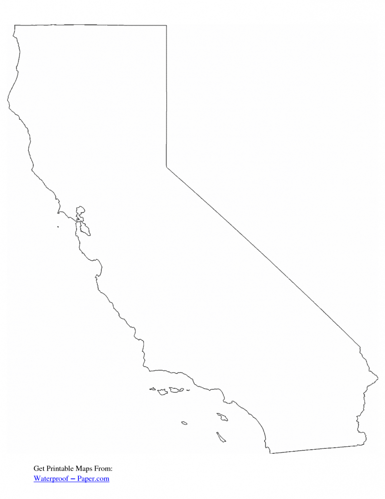 California Free State Printables | Free Printable California Outline - California State Map Printable