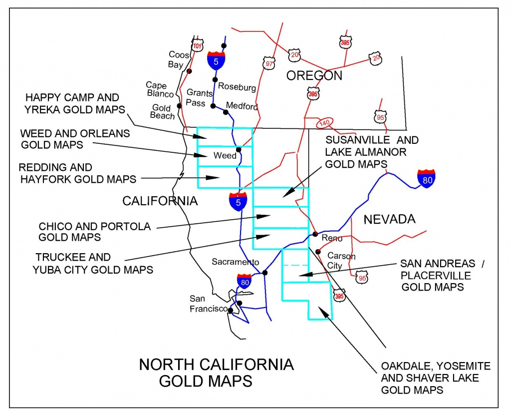 California Gold Maps, Treasure Maps, Gold Panning Maps, Gold - California Maps For Sale