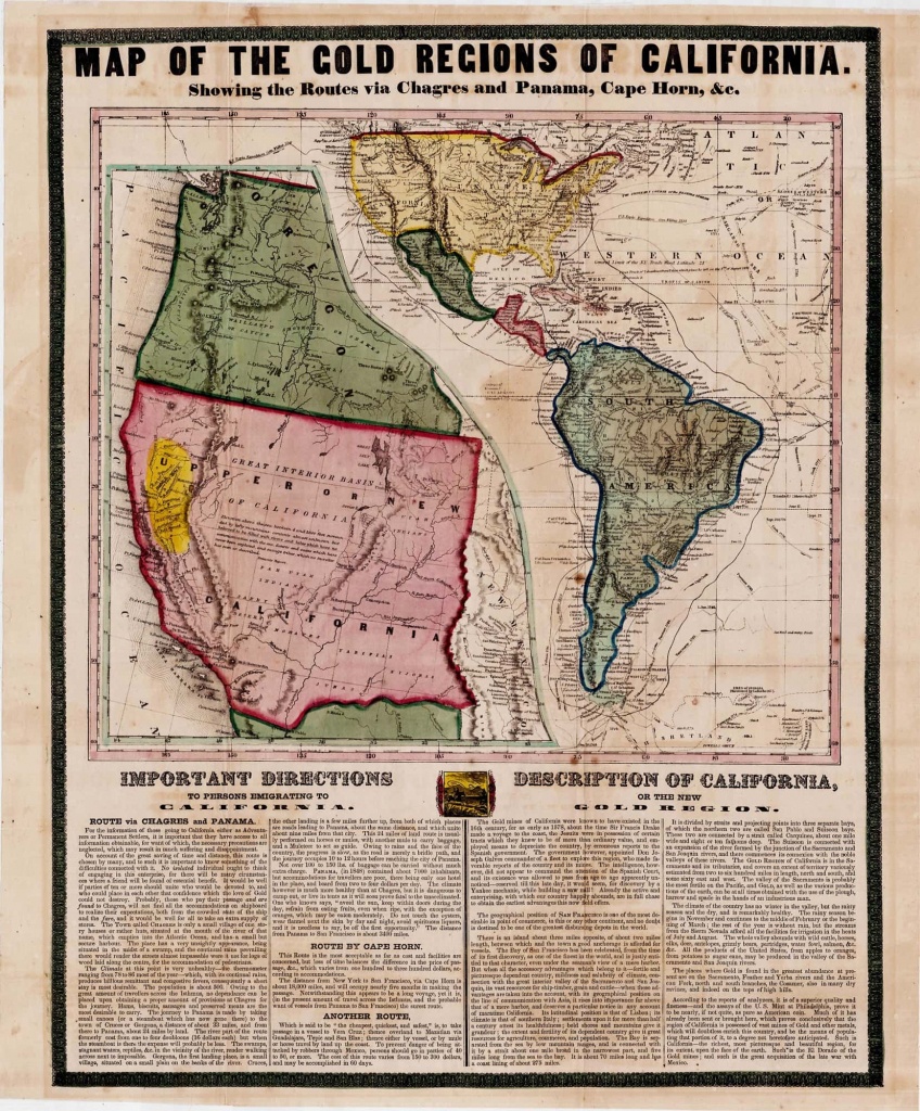 California Gold Rush Broadside - Rare &amp;amp; Antique Maps - California Gold Rush Map