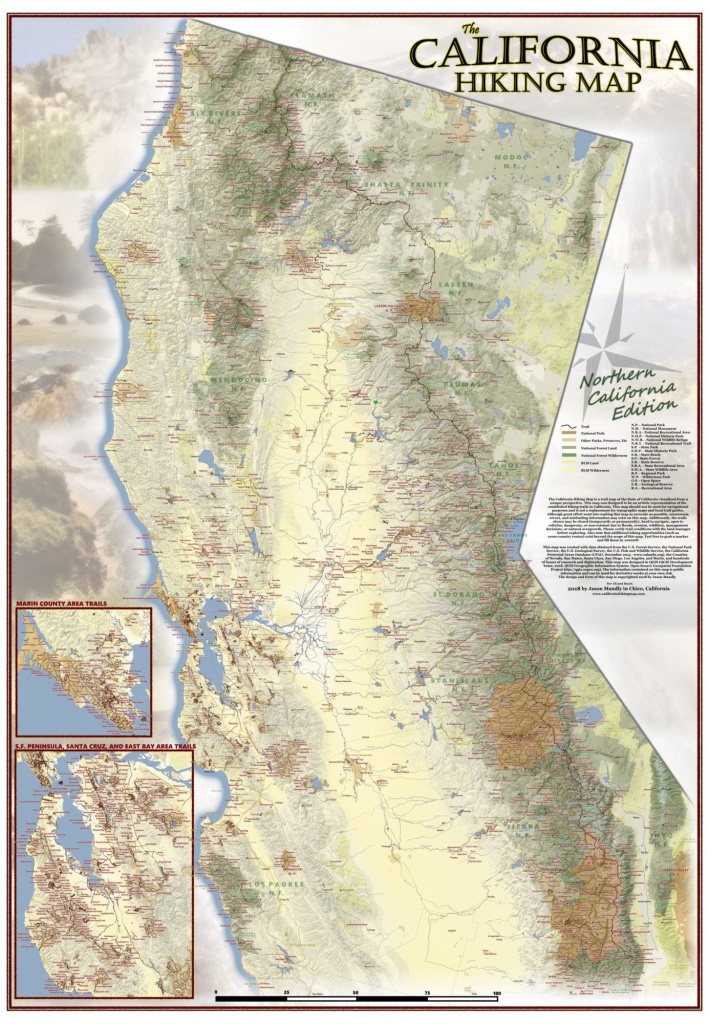 California Hiking Map - Northern California Hiking Map