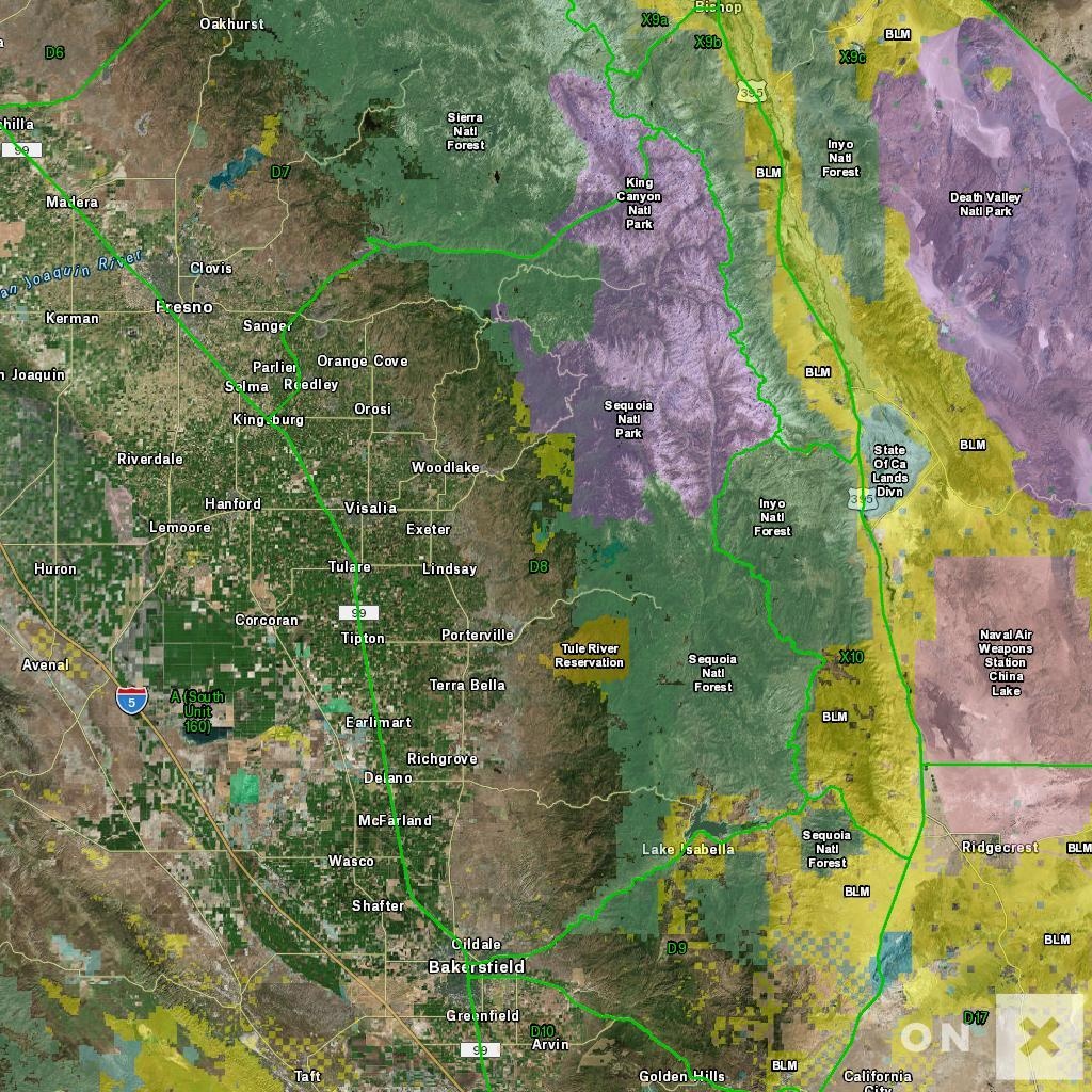 California Hunt Zone D8 Deer - California Deer Hunting Map