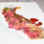California Map Art Print Map Of California California Wall | Etsy   California Map Wall Art