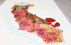 California Map Art Print Map Of California California Wall | Etsy – California Map Wall Art