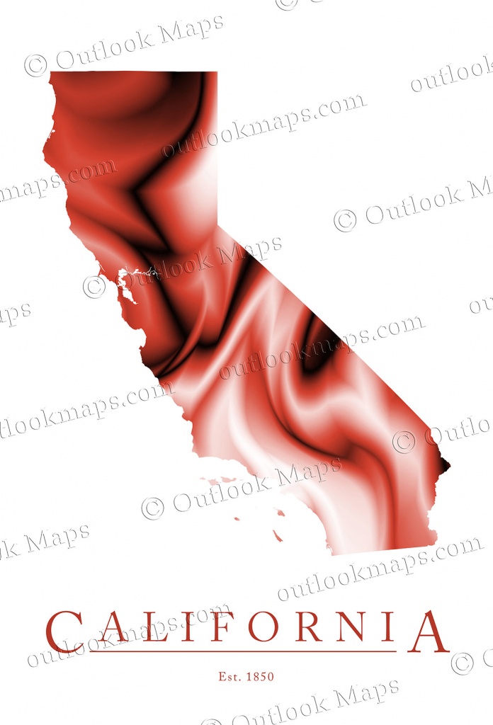 California Map Art | Stylish Poster - California Map Art