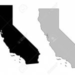 California Map. Black And White. Mercator Projection. Royalty Free   California Map Black And White