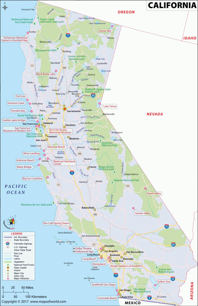 California Map | Map Of Ca, Us | Information And Facts Of California - California Hotel Map