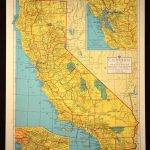 California Map Of California Wall Art Decor Colorful Yellow Vintage   California Map Wall Art