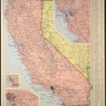 California Map Of California Wall Art Decor Vintage Old Pink 1950S   California Map Wall Art