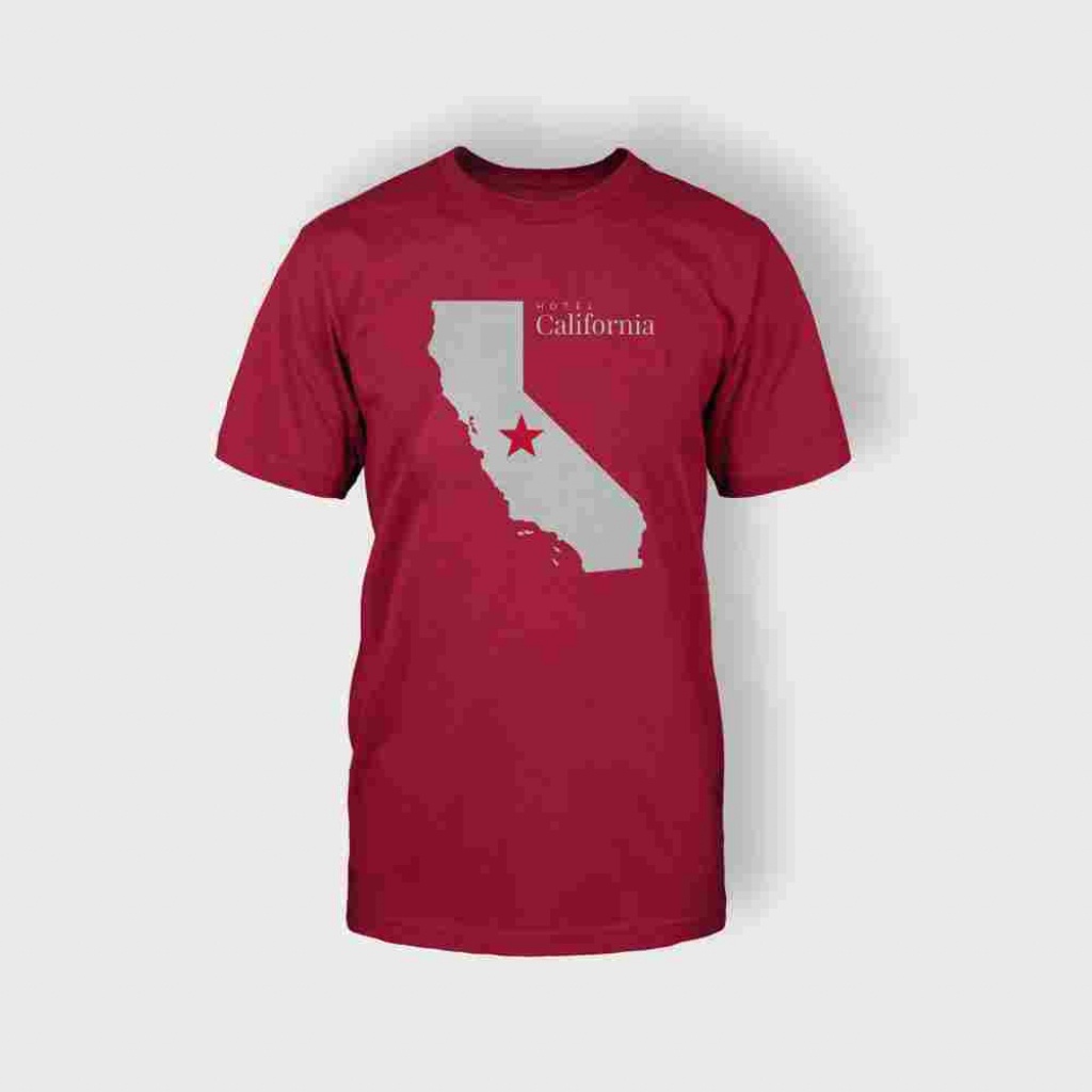 California Map T-Shirt (Red) - Majestic Suite - California Map Shirt