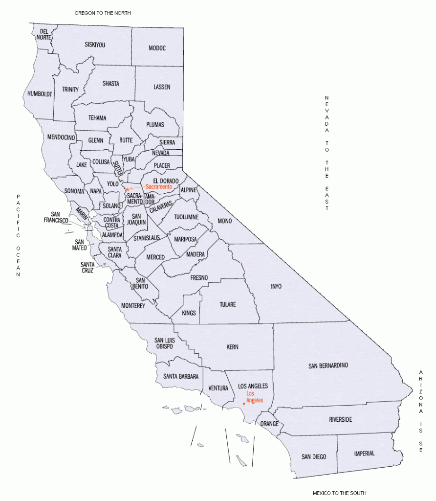 California Maps With County Lines And Travel Information | Download - California Map With County Lines