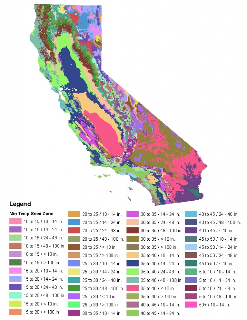 California Native Plant Provisional Seed Zones - Growing Zone Map California