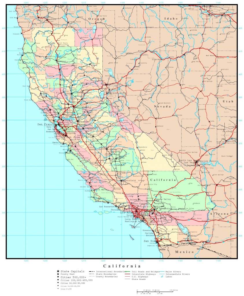 California Political Map - Online Map Of California