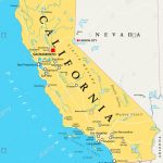 California Political Map With Capital Sacramento, Important Cities   Lakes In California Map