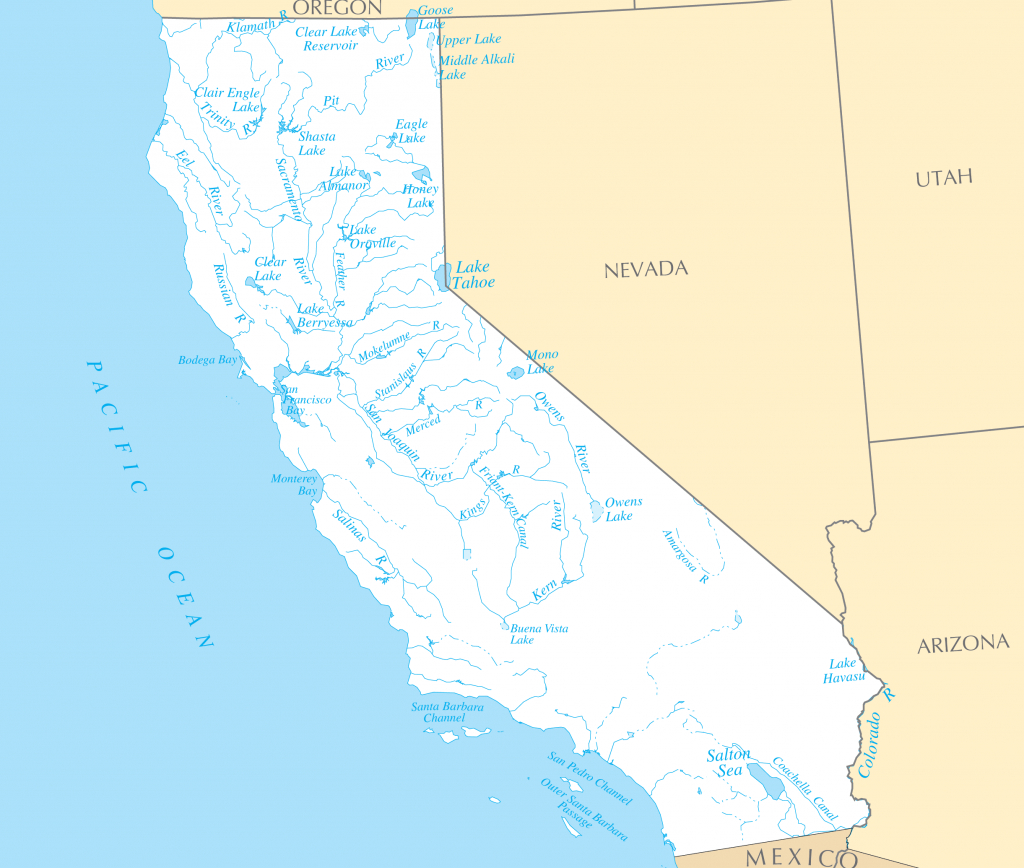 California Rivers And Lakes • Mapsof - Lakes In California Map