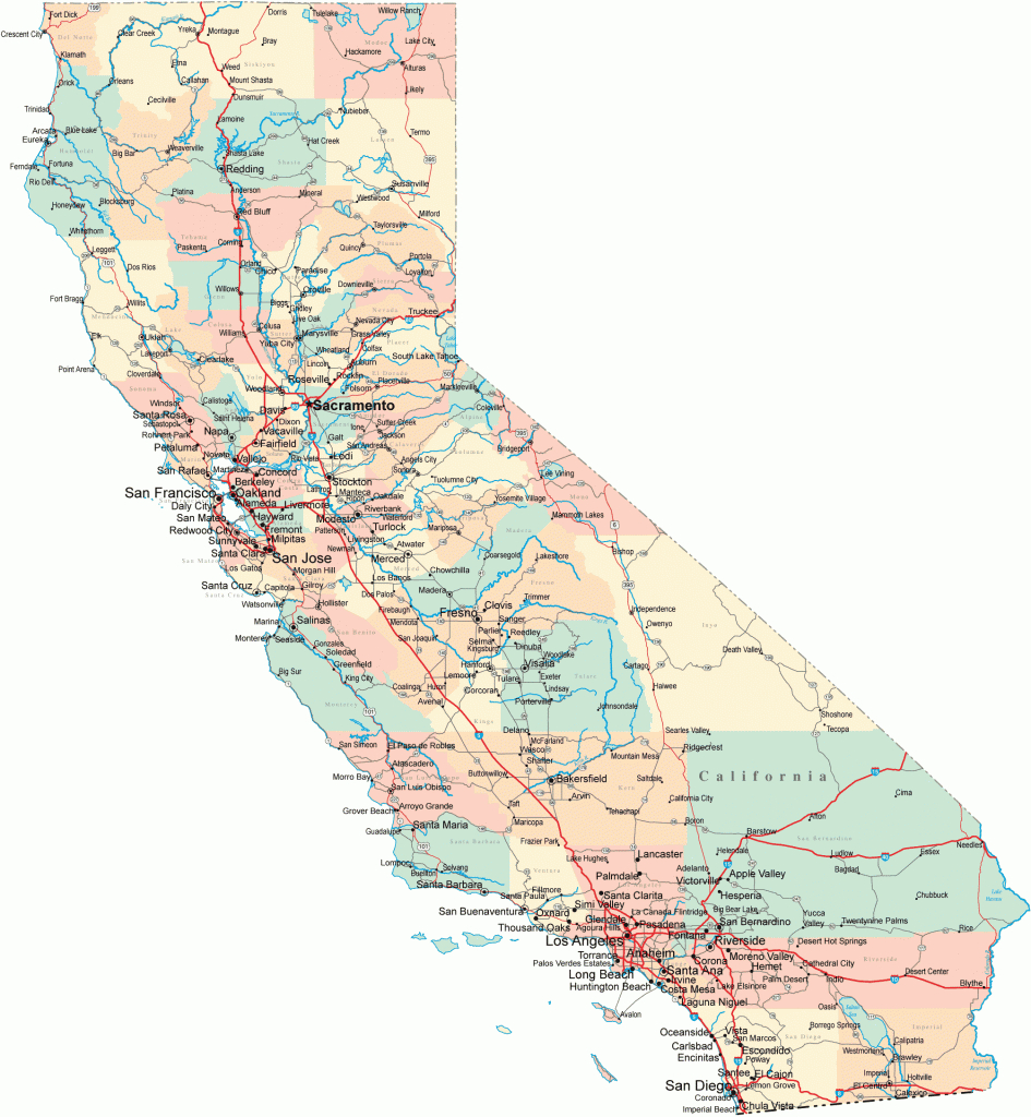 California Road Map - Ca Road Map - California Highway Map - Show Map Of California Counties
