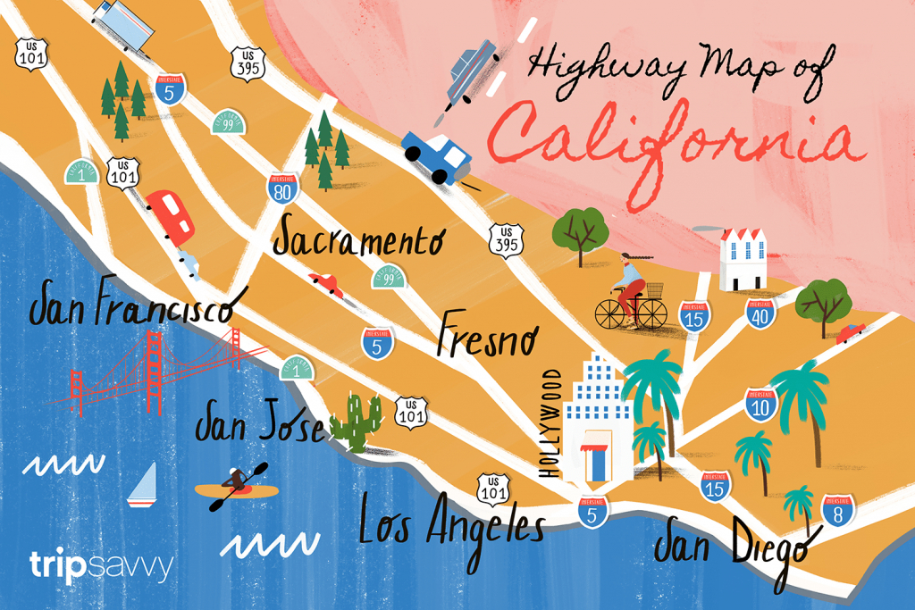 California Road Map - Highways And Major Routes - Driving Map Of California With Distances