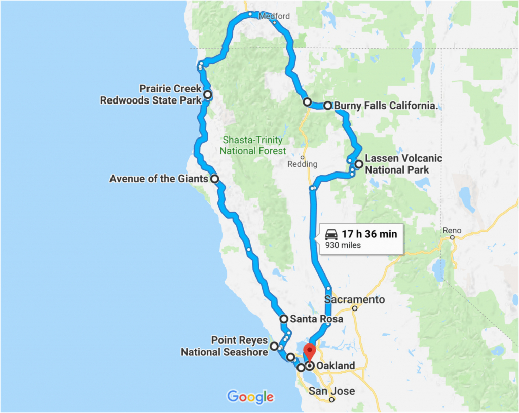 California Road Trip Trip Planner Map The Perfect Northern - California Vacation Planning Map