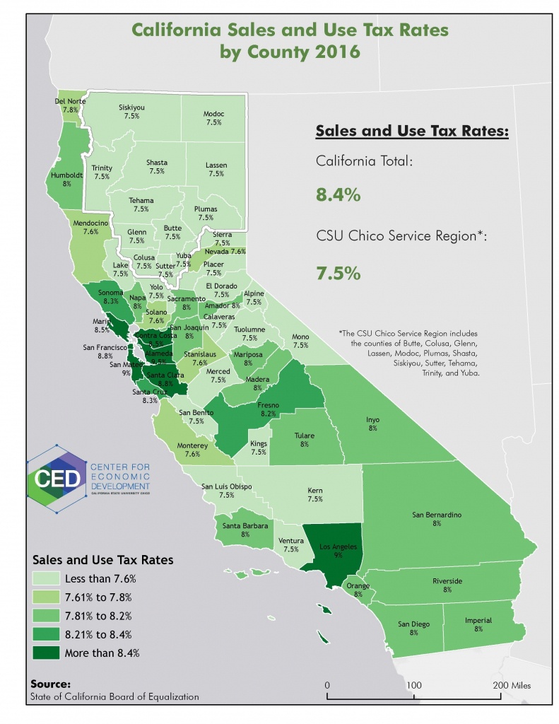 California Sales Taxcounty Map – Map Of Usa District - California Sales Tax Map