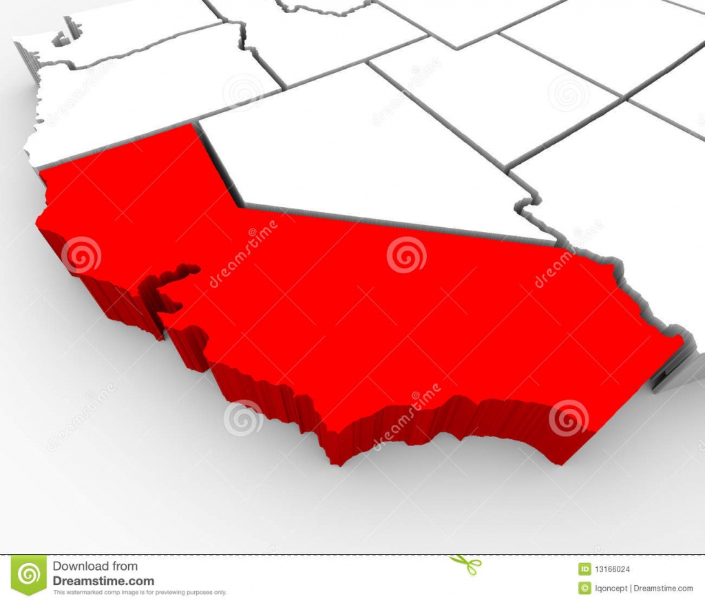 California Sate Map - 3D Illustration Stock Illustration - 3D Map Of California