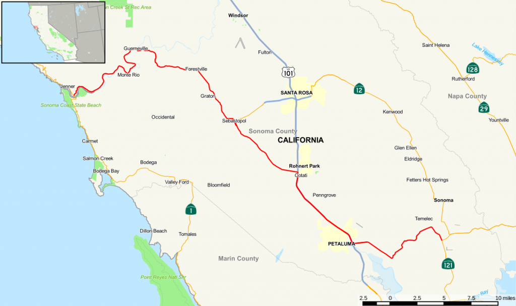 California State Route 116 - Wikipedia - Graton California Map