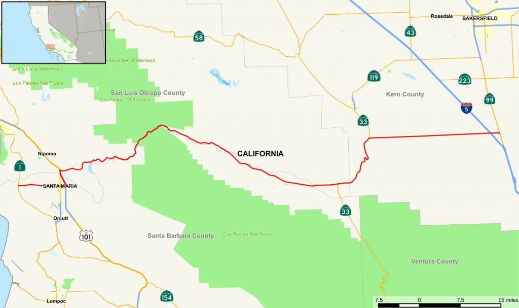 California State Route 166 - Wikipedia - Taft California Map