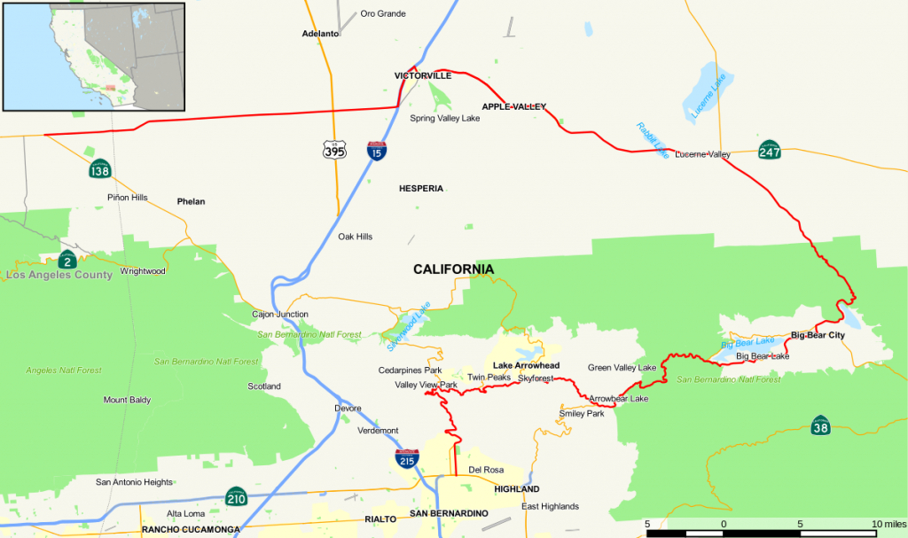 California State Route 18 - Wikipedia - Twin Peaks California Map