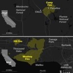 California Wildfires 2018: Camp And Woolsey Fires Are Rapidly   Southern California Campgrounds Map
