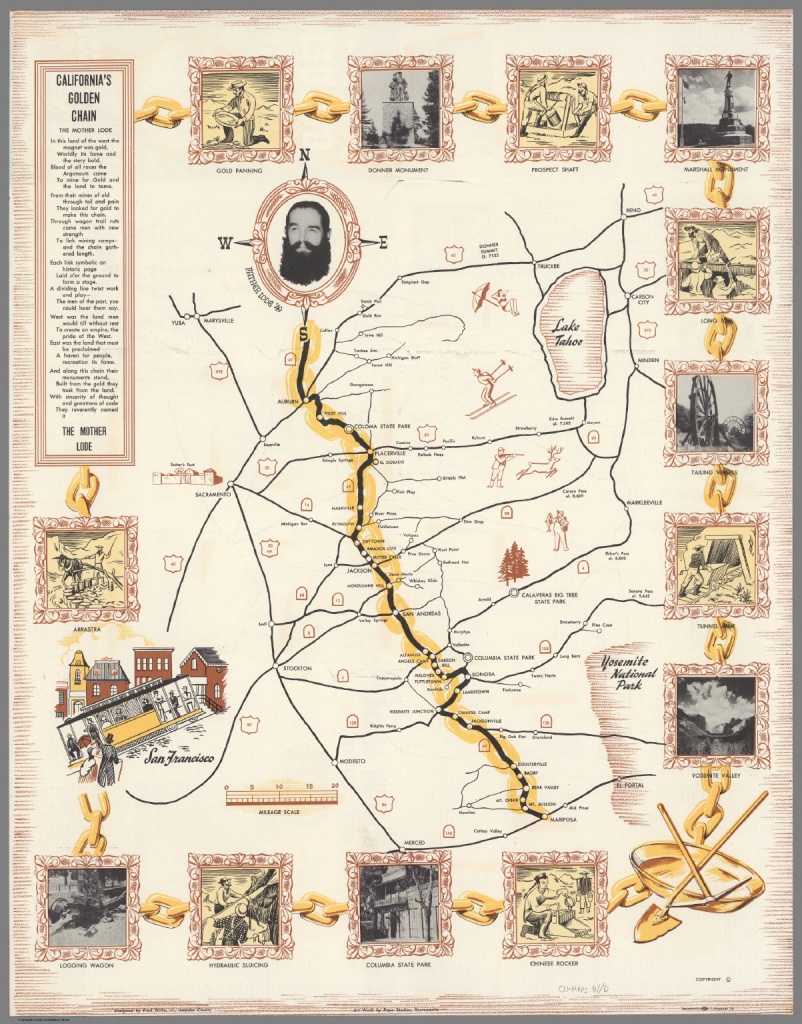 California&amp;#039;s Golden Chain : The Mother Lode. - David Rumsey - California Mother Lode Map