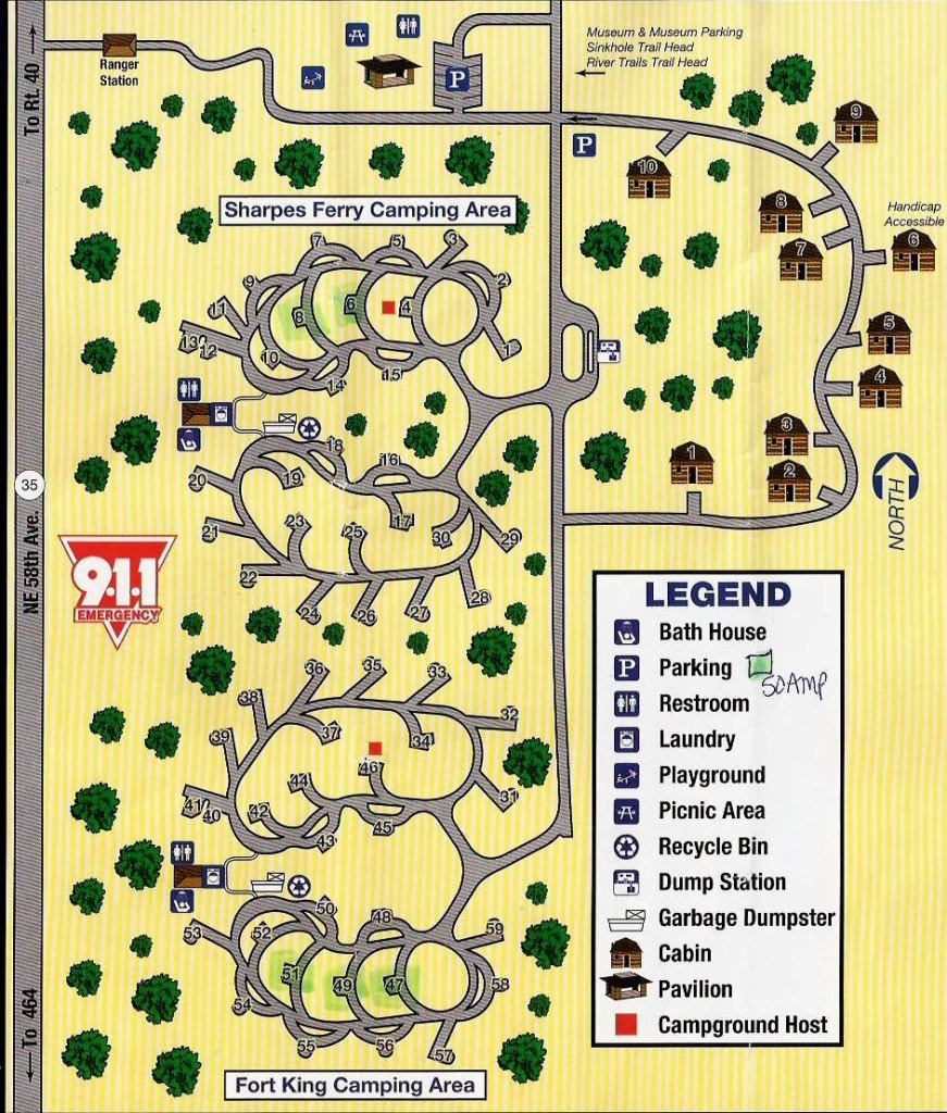 Campground Map - Silver River State Park - Ocala - Florida - Florida State Park Campgrounds Map