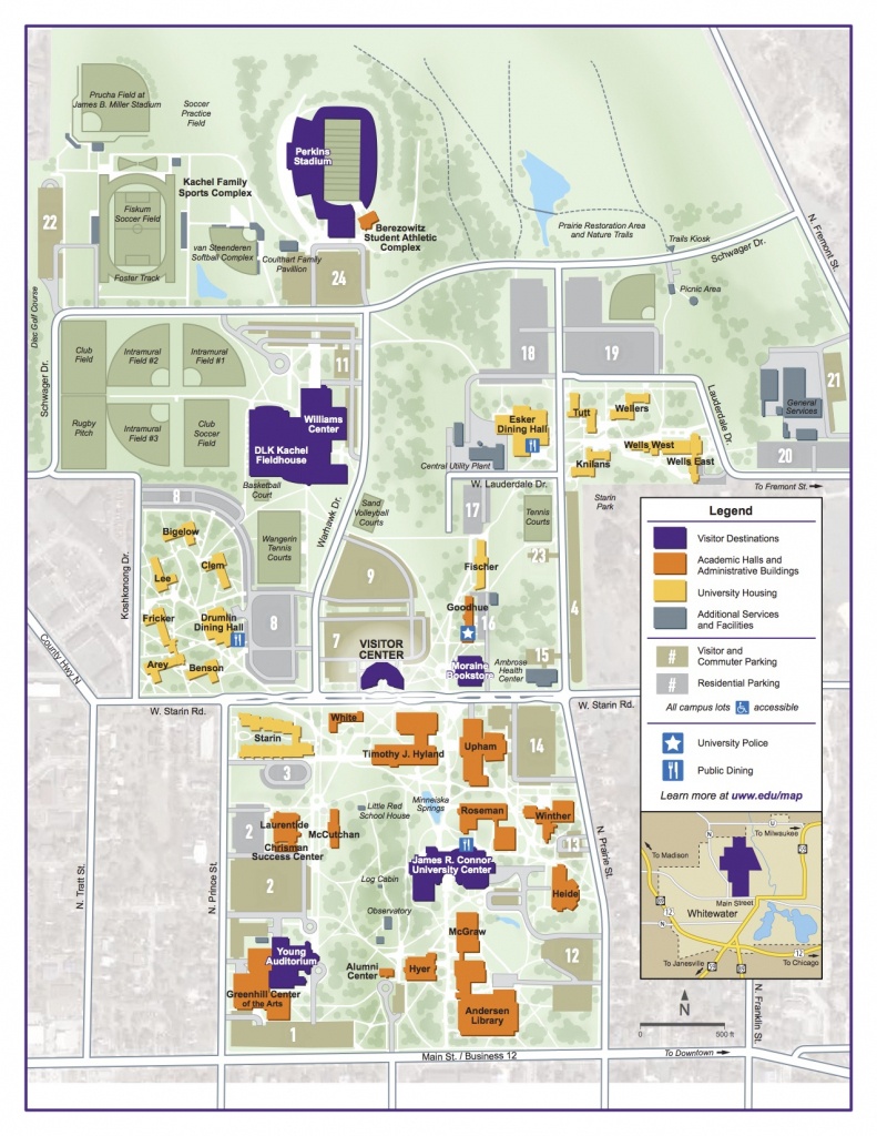 Campus Map | University Of Wisconsin-Whitewater - Printable Uw Madison Campus Map