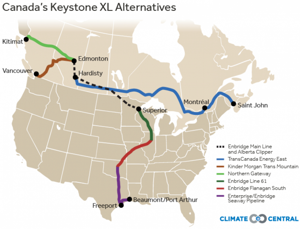 Canada Pushes Ahead With Alternatives To Keystone Xl | Climate Central - Keystone Pipeline Map Texas