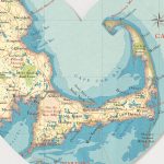 Cape Cod Map Heart Print   Printable Map Of Cape Cod