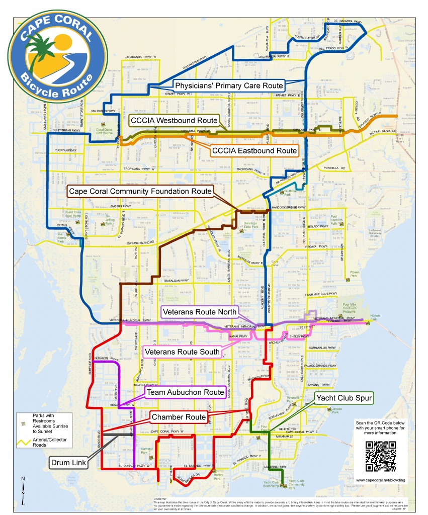 Cape Coral Bicycling Information For Visitors - Map Of Florida Including Cape Coral