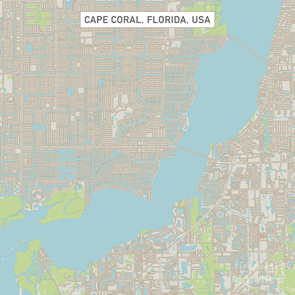 Cape Coral Florida Us City Street Map Digital Artfrank Ramspott - Street Map Of Cape Coral Florida