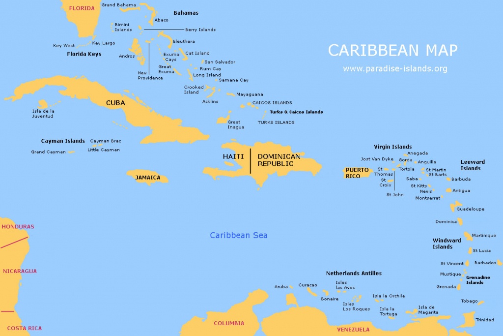 Caribbean Map Free Map Of The Caribbean Islands Maps Of Caribbean Islands Printable 