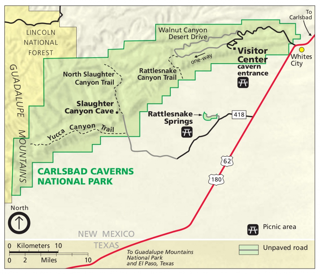 Carlsbad Caverns Maps | Npmaps - Just Free Maps, Period. - Caves In Texas Map