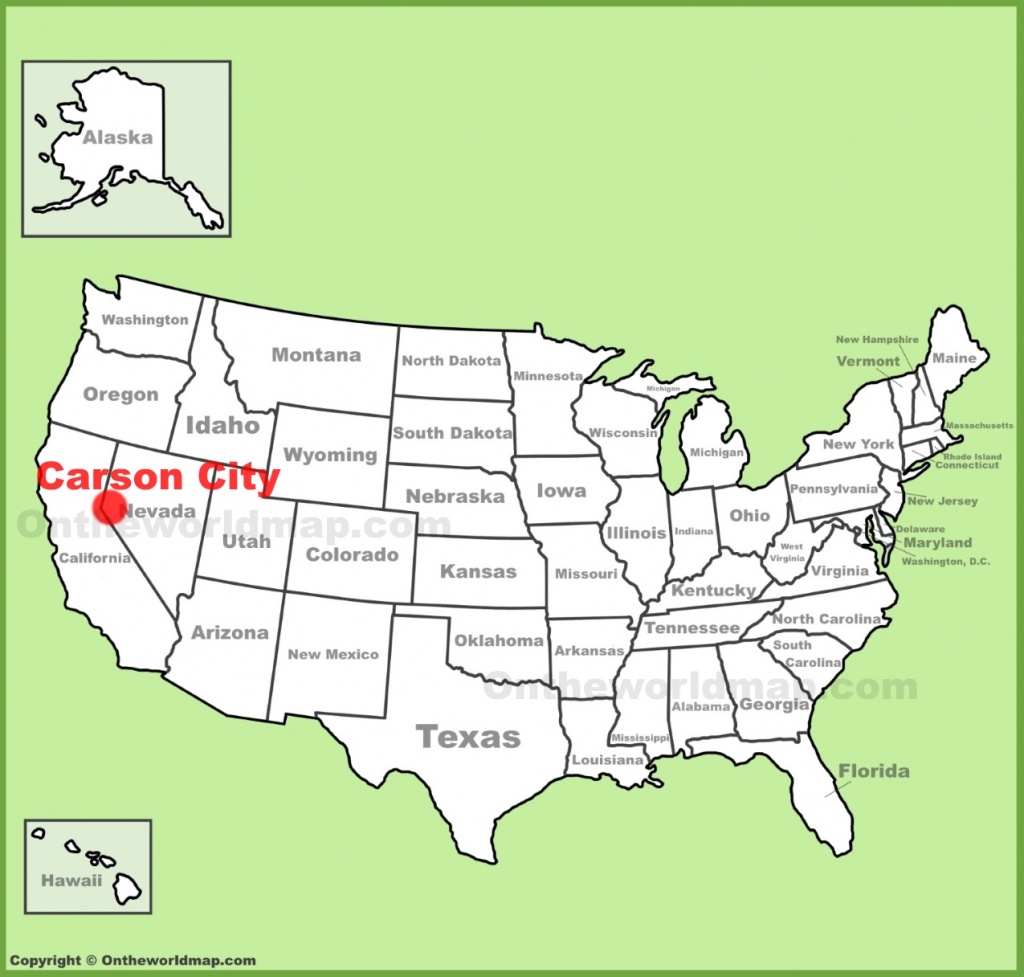 Carson City Location On The U S Map Carson California Map 