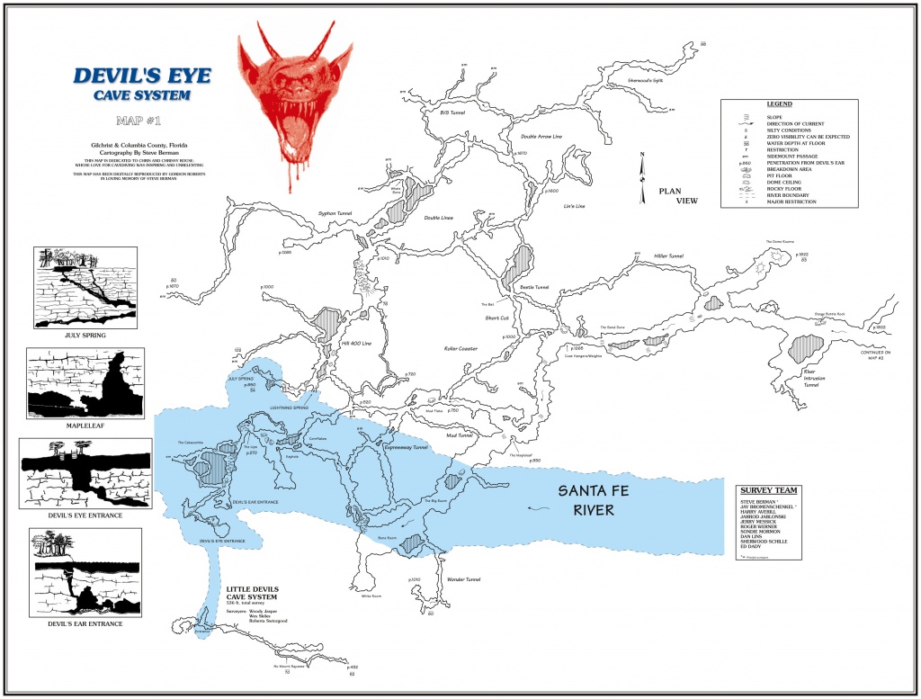 Caveatlas » Cave Diving » United States » Ginnie Springs - Devil&amp;#039;s Den Florida Map