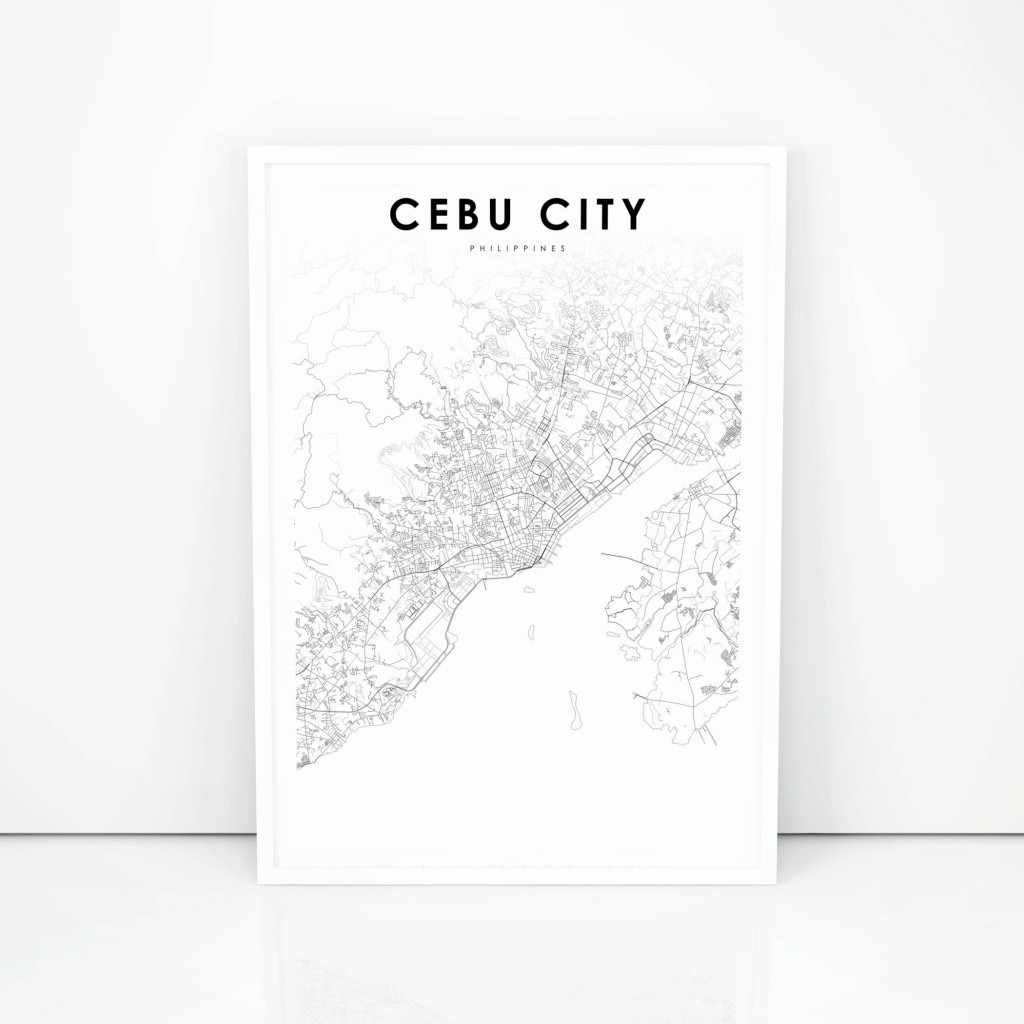 Cebu City Map Print Philippines Map Art Poster City Street | Etsy - Cebu City Map Printable