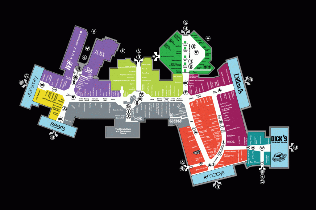 Mall Map For The Florida Mall® - A Shopping Center In Orlando, Fl